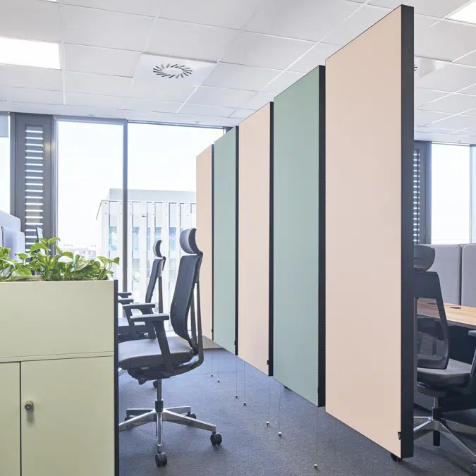 Rockfon Canva Hanging dividers - Acoustic zoning solution