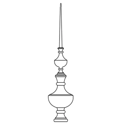 Obrázek pro Decorative Finials - 25 1/2″ Double Ball and Spire