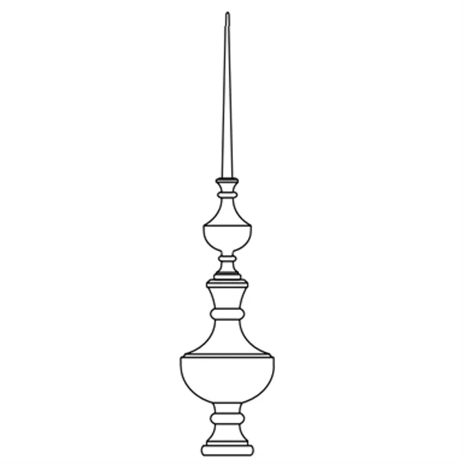 Decorative Finials - 25 1/2″ Double Ball and Spire