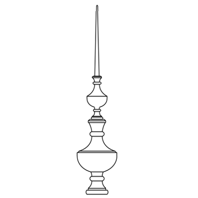 Decorative Finials - 25 1/2″ Double Ball and Spire图像