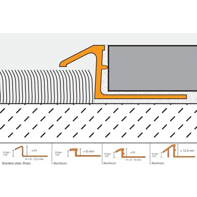 Image for RENO-TK Edge-protection profile with minimum reveal for sloped transitions
