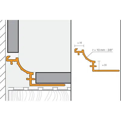 Image for DILEX-AHK Cove-shaped profile for inside wall corners and floor/wall transitions