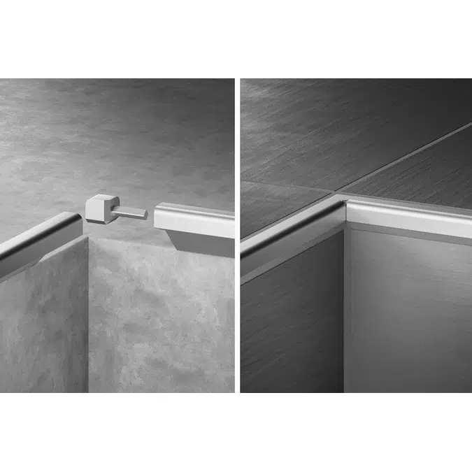Schluter®-FINEC-SQ Finishing and edge protection profile with a slim, squared reveal