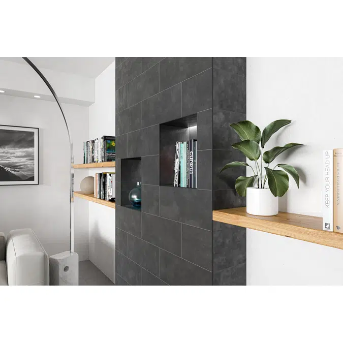 Schluter®-FINEC-SQ Finishing and edge protection profile with a slim, squared reveal
