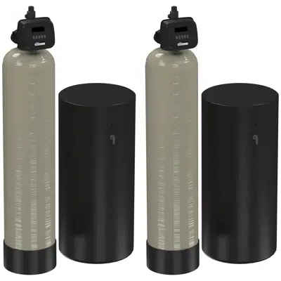 imazhi i Watts Pure Water Progressive Water Softening Systems - Duplex, Triplex and Quadplex – 1 1/2 IN FNPT Inlet/Outlet, with Grain Capacities Ranging from 150,000 to 600,000 - PWS15P-L
