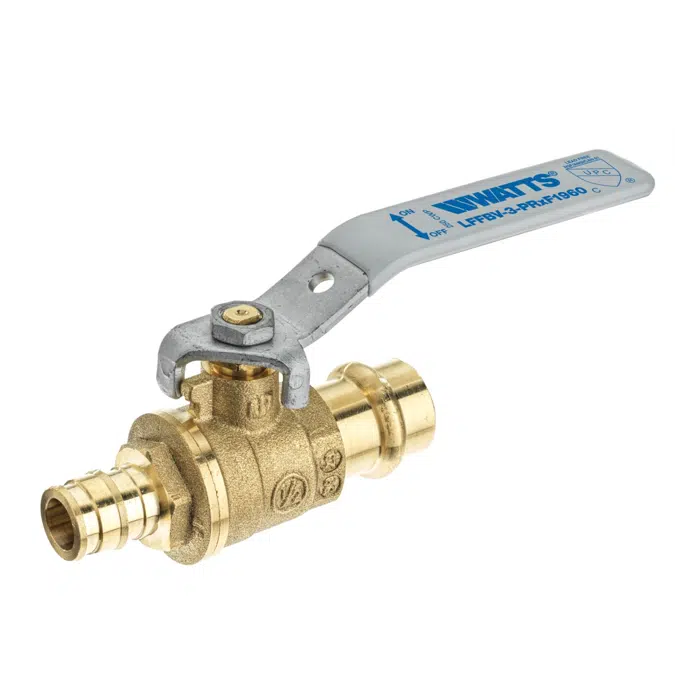 Lead Free* 2-Piece, Full Port, Brass Ball Valves with Integral Press x F1960 End Connections - LFFBV-3-PR-PEX