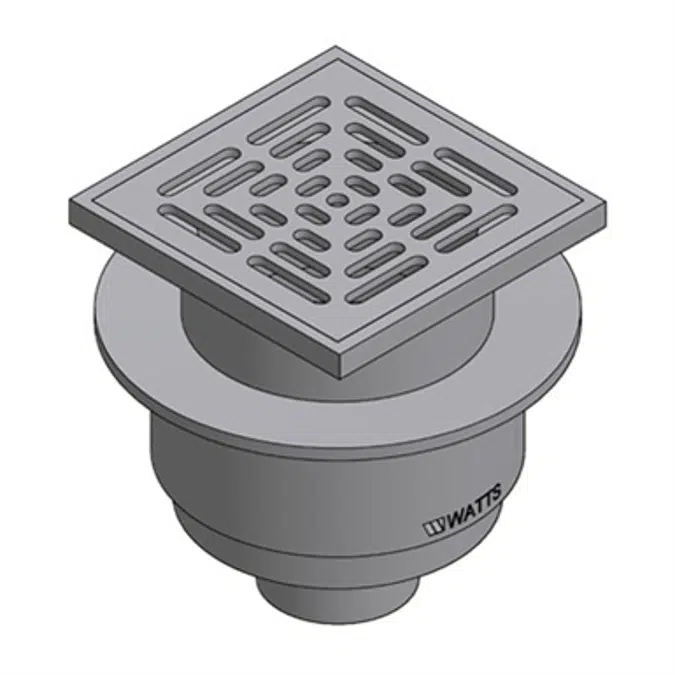 Floor Drain with Square Stainless Steel Strainer - FD-1200-M