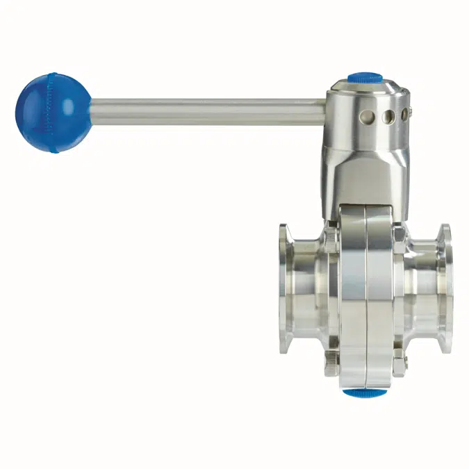 2-Piece Sanitary Butterfly Valve with Tri Clamp or Tube Weld Connections - Series W7000