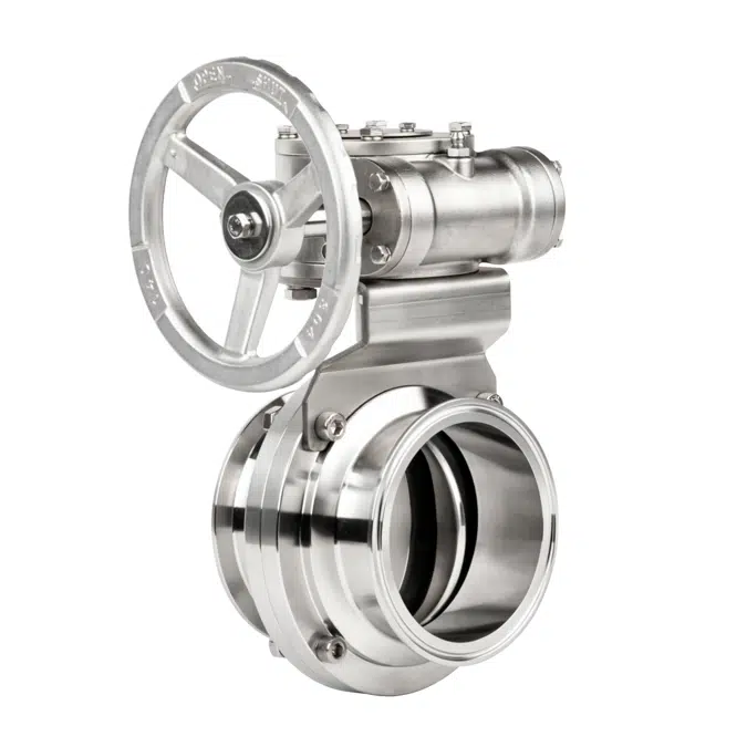 2-Piece Sanitary Butterfly Valve with Tri Clamp or Tube Weld Connections - Series W7000