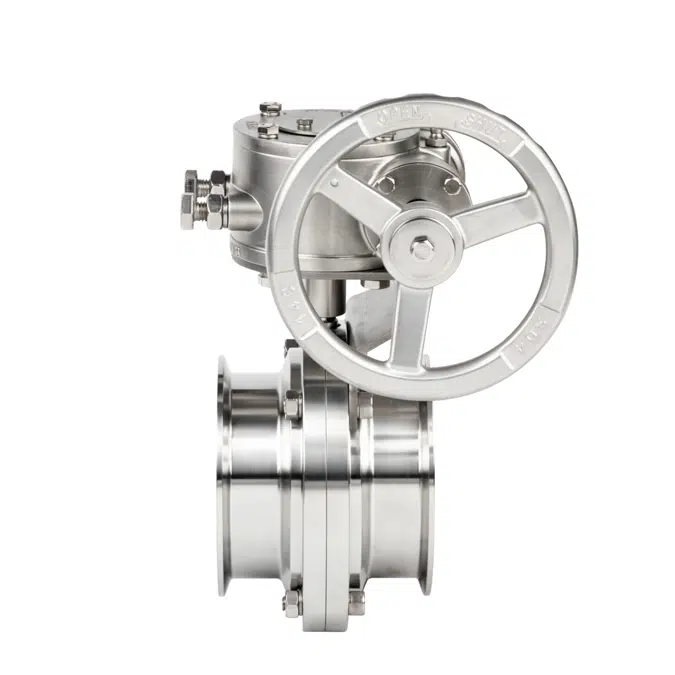 2-Piece Sanitary Butterfly Valve with Tri Clamp or Tube Weld Connections - Series W7000