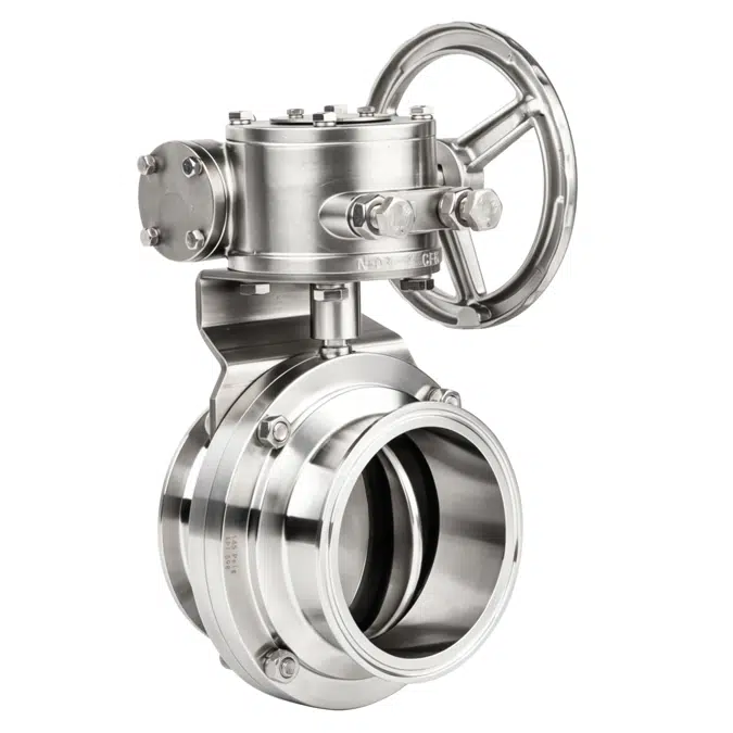 2-Piece Sanitary Butterfly Valve with Tri Clamp or Tube Weld Connections - Series W7000