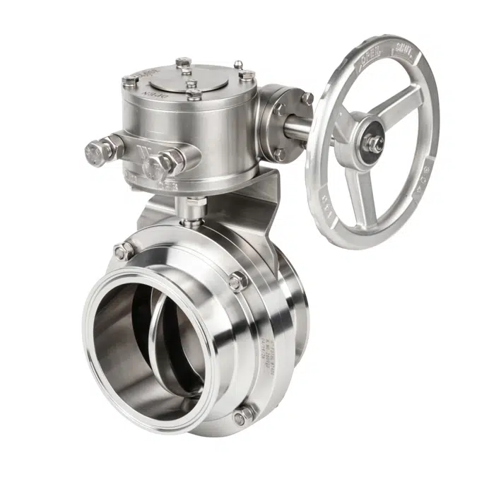 2-Piece Sanitary Butterfly Valve with Tri Clamp or Tube Weld Connections - Series W7000