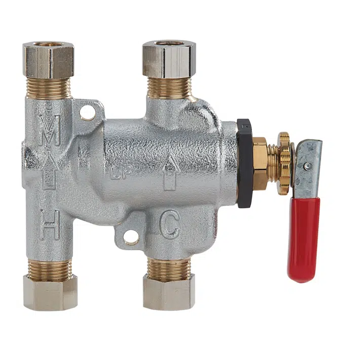 Lead Free* Under Sink Guardian Thermostatic Mixing Valves with Sanitizing Purge Lever, 3/8 IN - LFUSG-HWP