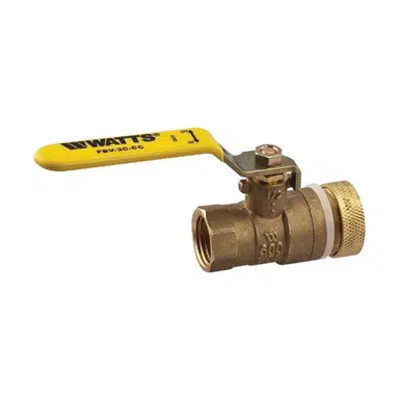 afbeelding voor Lead Free* 2-Piece, Full Port, Brass Ball Valves with 3/4 in. (20mm) Hose End - LFFBV-3C-CC, LFFBVS-3C-CC