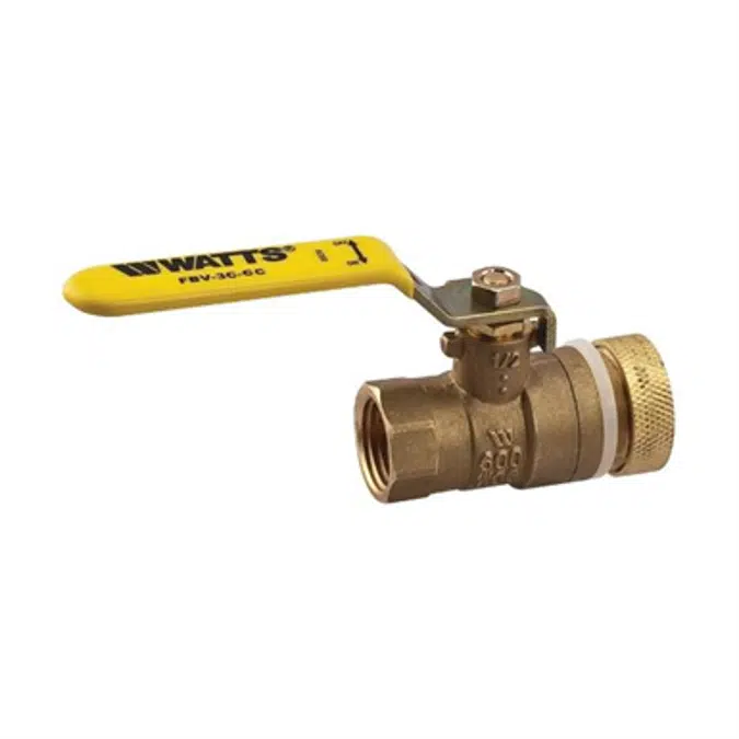 Lead Free* 2-Piece, Full Port, Brass Ball Valves with 3/4 in. (20mm) Hose End - LFFBV-3C-CC, LFFBVS-3C-CC