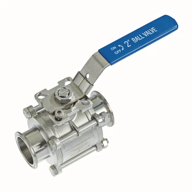 3-Piece Sanitary Ball Valves with Tri Clamp and Tube Weld Connections - Series W-6000