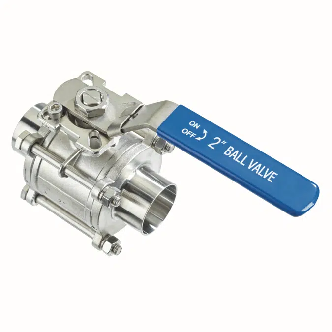 3-Piece Sanitary Ball Valves with Tri Clamp and Tube Weld Connections - Series W-6000