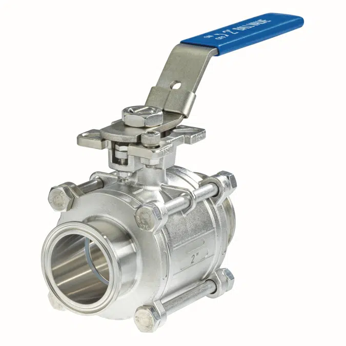3-Piece Sanitary Ball Valves with Tri Clamp and Tube Weld Connections - Series W-6000