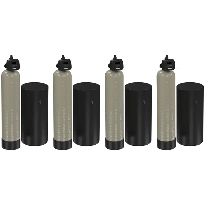Watts Pure Water Progressive Water Softening Systems - Duplex, Triplex and Quadplex – 2 IN FNPT Inlet/Outlet, with Grain Capacities Ranging from 150,000 to 600,000 - PWS20P-L