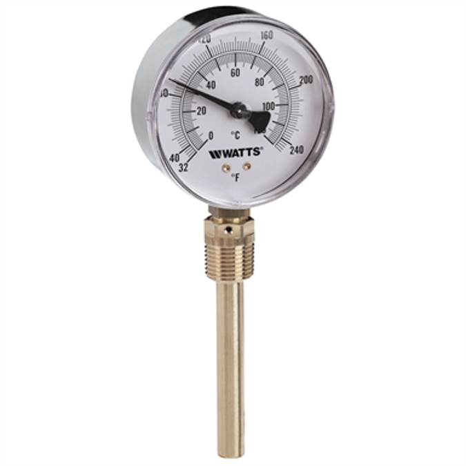 Lead Free* Bottom-Entry Bimetal Thermometer - LFTBR