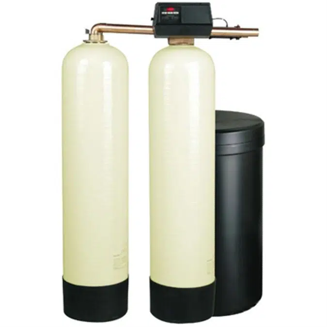 Meter Demand Twin Alternating Water Softeners for Hardness Reduction. (2 Cu. Ft.) - PWS15T (2CUFT)