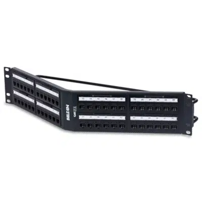 Image for CAT 5E REVConnect Angled Patch Panel (Preloaded), 48-port, 2U, Black