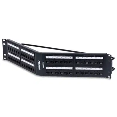 kép a termékről - CAT 5E REVConnect Angled Patch Panel (Preloaded), 48-port, 2U, Black