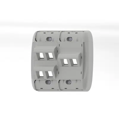 kép a termékről - MediaFlex Rounded Edge Faceplate Kits, 6-port, Angled KeyConnect Inserts, Double-Gang