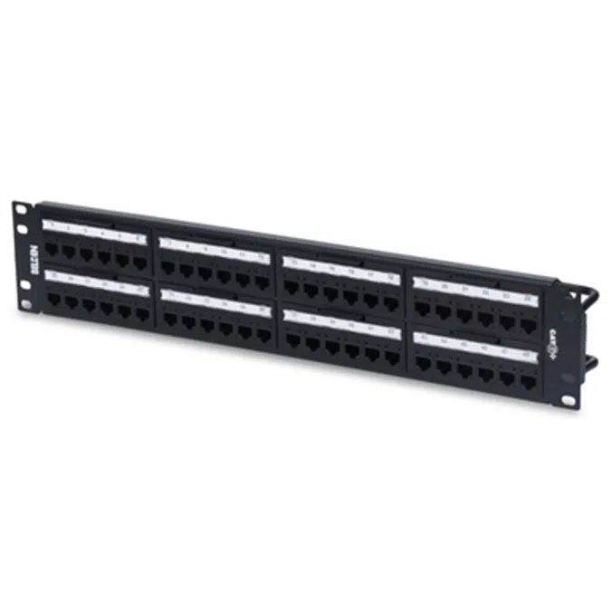 CAT6+ REVConnect Patch Panel (Preloaded), 48-port, 2U, Black