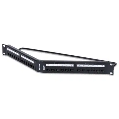 bilde for 10GX REVConnect Angled Patch Panel (Preloaded), 24-port, 1U, Black