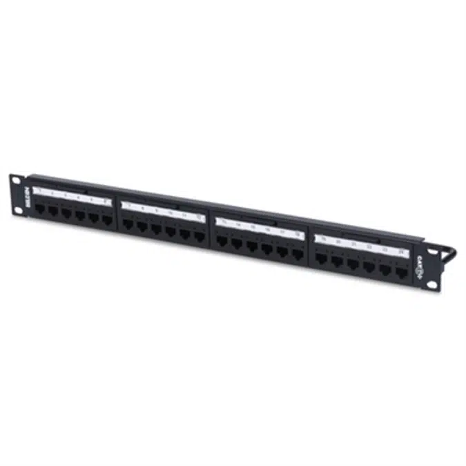 CAT6+ REVConnect Patch Panel (Preloaded), 24-port, 1U, Black