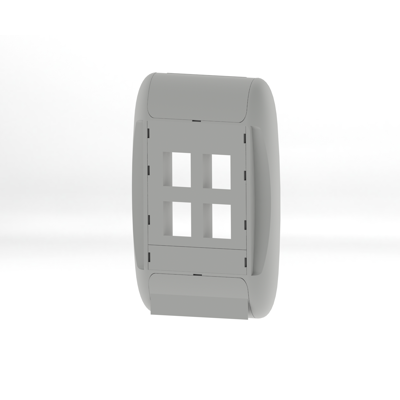 Image for MediaFlex Rounded Edge Faceplate Kits, 4-port, Flush KeyConnect Inserts, Single-Gang