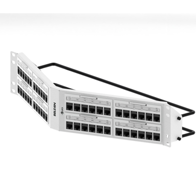 Image for CAT6+ REVConnect Angled Patch Panel (Preloaded), 48-port, 2U, White