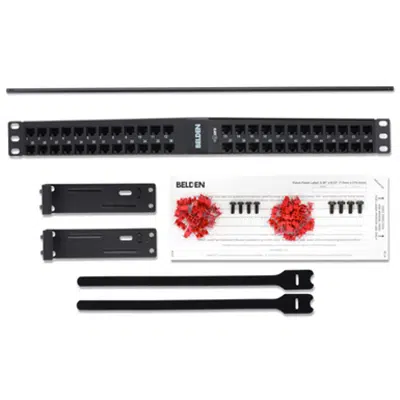 obraz dla CAT 6 Angled Patch Panel (Jacks), 48-port, 1U