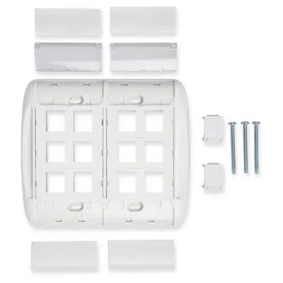 Image for MediaFlex Rounded Edge Faceplate Kits, 8-port, Flush KeyConnect Inserts, Double-Gang