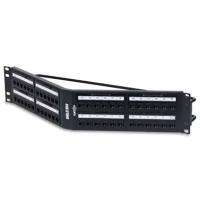 Image for CAT6+ REVConnect Angled Patch Panel (Preloaded), 48-port, 2U, Black