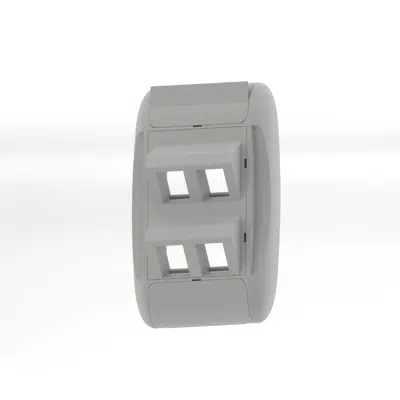 Image for MediaFlex Rounded Edge Faceplate Kits, 4-port, Angled KeyConnect Inserts, Single-Gang