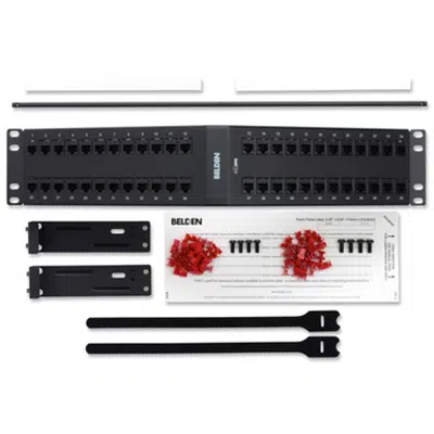 CAT 6 Angled Patch Panel (Jacks), 48-port, 2U için görüntü