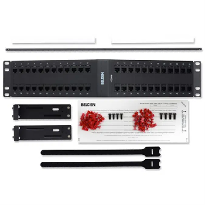 CAT 6 Angled Patch Panel (Jacks), 48-port, 2U