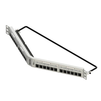 Image for CAT6+ REVConnect Angled Patch Panel (Preloaded), 24-port, 1U, White