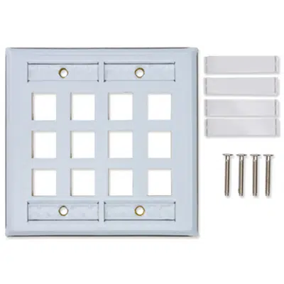 Image for KeyConnect Stainless Steel Double-Gang Faceplates, 12-port