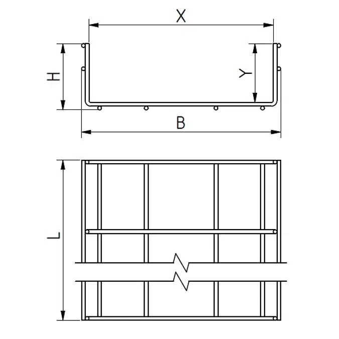 Gitterbahn Schaltschrank 100 x 60 x 1879