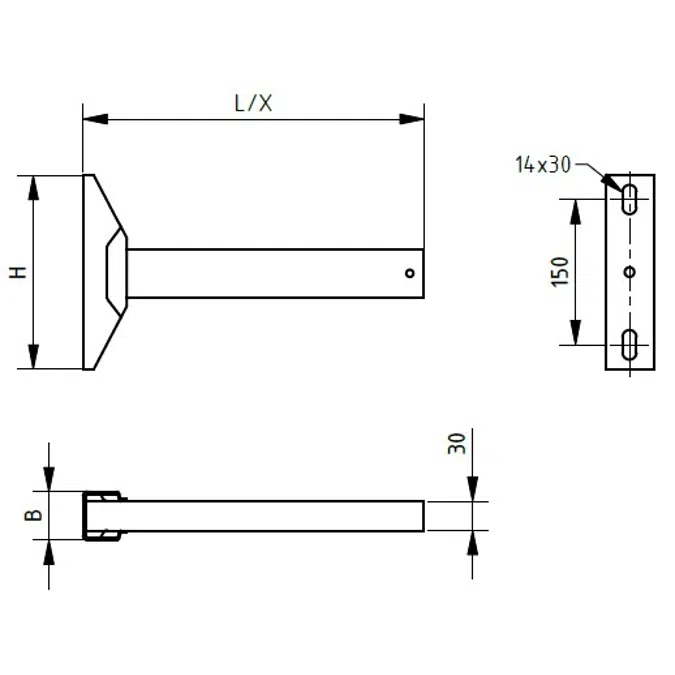 Ausleger 90° Briport 200 mm fvz