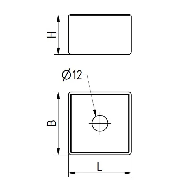 Schutzkappe zu U-Profil 44 x 44 mm LD-PE
