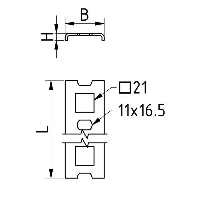 Verbinder-Paar gerade 200 x 44 mm, schwer fvz
