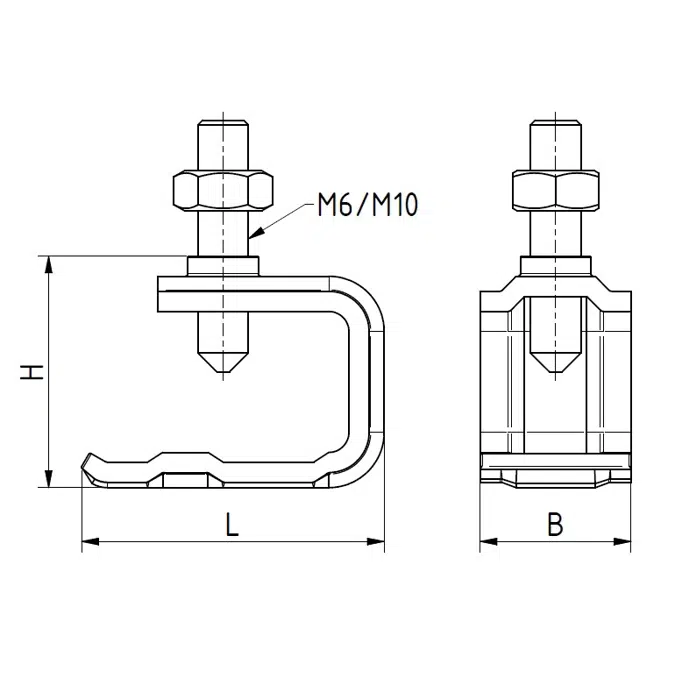 Klemmbügel M6 schmal A4, 1.4404