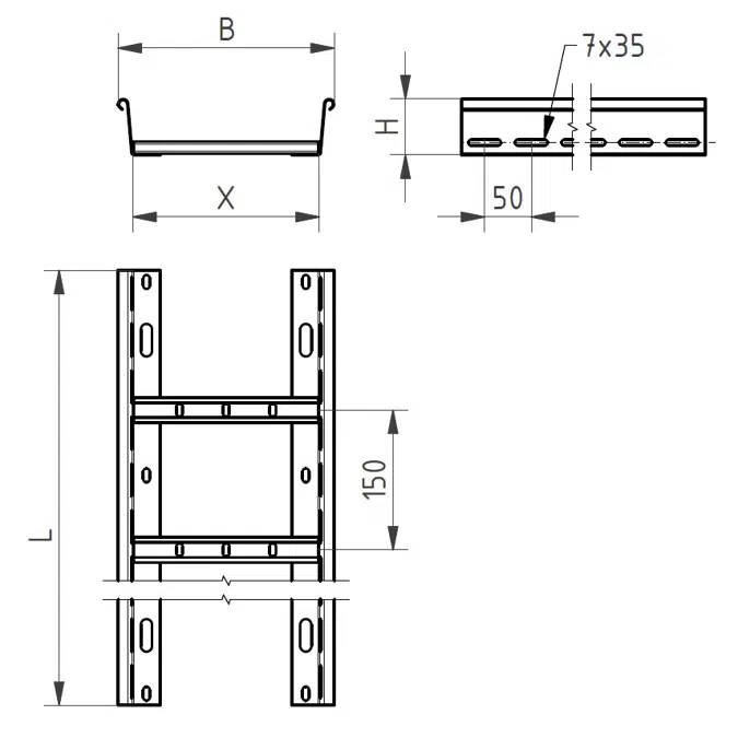 Kabelpritsche 200 x 60 ZMA