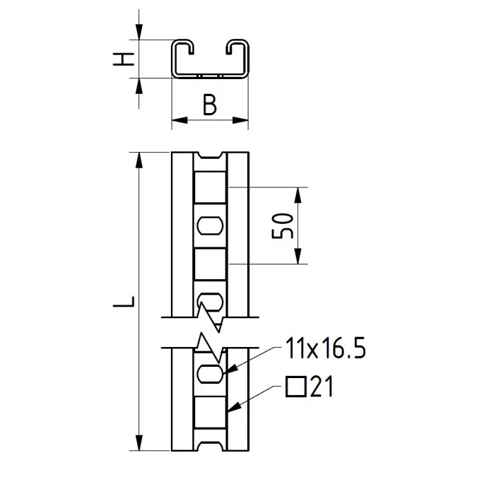 Multifix Profil verzahnt 25 x 50 x 200 mm gvz