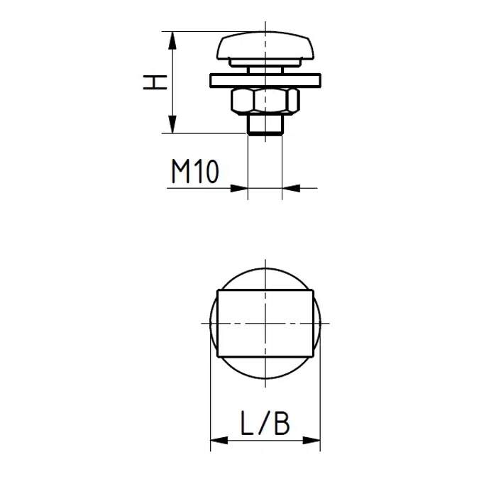 Hammerkopf-Schraubengarnitur M10 x 20 A4, 1.4404