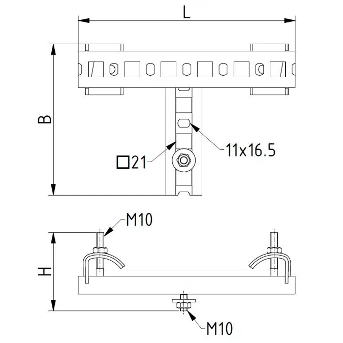 Stahlträgerbefestigungsgarnitur 25 x 50 200 fvz